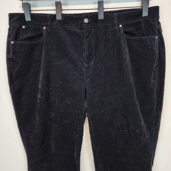 Talbots Curvy Stretch Straight Leg Corduroy Pants Size 24W Black High Rise 44x32 - Picture 4 of 15
